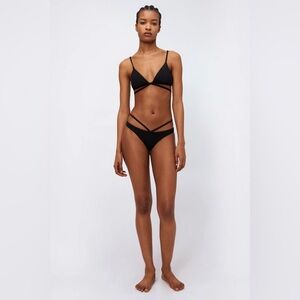 Jonathan Simkhai Sexy Black Strappy Triangle Bikini Size L/8